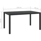  Vrtni stol crni 150 x 90 x 74 cm aluminijum i WPC | shoptok.hr