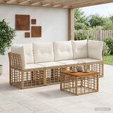  Set vanjskih sofa 5 pcs Prirodna i krema bijela Poliester | shoptok.hr