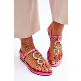 Boto Leather Flat Heel Flip Flops Pink Keep Going | shoptok.hr
