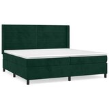  Boxspring - Krevet s oprugama i madracem tamnozeleni 200x200 cm baršunasti - Tamnozelena 200 x 200 cm vodoravne pruge | shoptok.hr