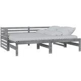  Dnevni ležaj na izvlačenje sivi od borovine 2 x (90 x 200) cm | shoptok.hr