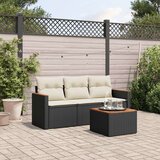  4-dijelni set vrtnih sofa od poliratana s jastucima crni | shoptok.hr