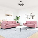  2-dijelni set sofa s jastucima ružičasti baršunasti | shoptok.hr
