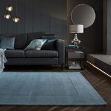 Flair Rugs Plavi ručno rađen vunen tepih 120x170 cm Textured Wool Border – | shoptok.hr