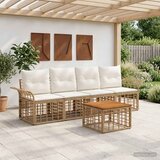  Set vanjskih sofa 5 kom. Prirodna i krema bijela Poliester | shoptok.hr