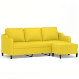 vidaXL Kavč trosed s stolčkom za noge rumen 180 cm blago, (20924405) | Shoptok.si