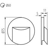 Kanlux 33322 - LED svetiljka za stepenište ERINUS LED/0,8W/12V 3000K bela | Eponuda.com