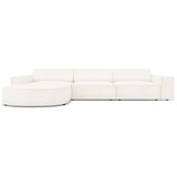 Micadoni Home Bež kotni kavč s tkanino bouclé (levi kot) Jodie - Micadoni Home Cene