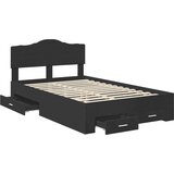  Konstrukcija postelje Črna 135 x 190 cm Konstruiran les, (5000102415) | Shoptok.si