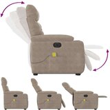  Električni masažni naslanjač taupe mikrovlakna | Shoptok.si