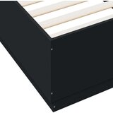 vidaXL Posteljni okvir črn 100x200 cm inženirski les | Shoptok.si