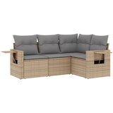  The Living Store Vrtna sedežna garnitura 4-delna z blazinami bež poli ratan - Vrtna Sedežna Garniture, (21452684) | Shoptok.si