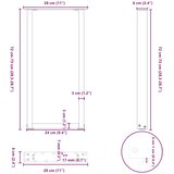  Noge za konzolni stol U-oblik 2 kom Crne 28 x (72-73) cm Čelik | shoptok.hr