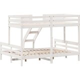 vidaXL krevet na kat 90x200/140x200 cm masivna borovina bijela | shoptok.hr