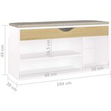 vidaXL klupa za cipele s jastukom bijela/hrast 104x30x49 cm od iverice | shoptok.hr