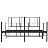  Metalni okvir kreveta uzglavlje i podnožje crni 140x190 cm | Eponuda.ba