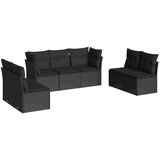  7-dijelni set vrtnih sofa od poliratana s jastucima crni | shoptok.hr