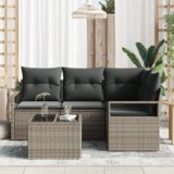 vidaXL 4 Dijelni Vrtni Kauč Set s Jastučićima Crni Poli Ratan | shoptok.hr