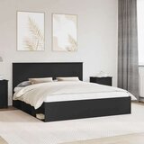  Konstrukcija postelje Črna 200 x 200 cm Masivno borovo les, (5000104013) | Shoptok.si