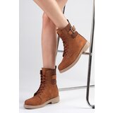 Mio Gusto Lyssa Womens Tan Lace-up Oxford Boots | Shoptok.si