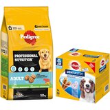 Pedigree Professional Nutrition Adult 12 kg + Dentastix 56 kosov po posebni ceni! - Adult z govedino in zelenjavo 12 kg + Multi pakiranje (56 kosov) za srednje velike pse (10-25 kg) | shoptok.hr
