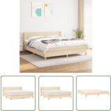 The Living Store Box spring postelja z vzmetnico krem 180x200 cm blago - Box Spring Postelja, (21737184) | Shoptok.si