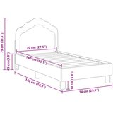  Okvir kreveta za malu djecu s naslonom Crna 70 x 140 cm Baršun | shoptok.hr