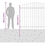  Ograda sa šiljcima Asten Crna 200 x 200 cm | Eponuda.com