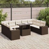 vidaXL 10-dijelni set vrtnih sofa od poliratana s jastucima smeđi | shoptok.hr