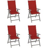 Maison Chic Vrtni stoli - Stol za vrt 4 kosi z blazinami trden akacijev les JS1616, (21878756) | Shoptok.si