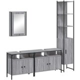  4-dijelni set kupaonskog namještaja siva boja hrasta drveni | shoptok.hr