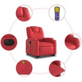 vidaXL Električni masažni naslonjač na podizanje umjetna koža crveni | shoptok.hr