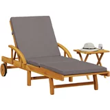  Ležaljka za sunčanje s jastukom i stolićem masivno drvo bagrema