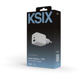 Ksix Gan ultrabrzi zidni punjač 30W PD & PPS, 1 x USB-C + 1 x USB-A, bijeli | shoptok.hr