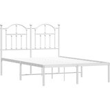  Metalni okvir za krevet s uzglavljem bijeli 120x200 cm | shoptok.hr