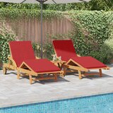  Ležaljka 3 pcs Crvena 200 x 67 x 84 cm Čvrsto drvo akacije | shoptok.hr