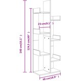 Ormarić za knjige boja betona 48x25,5x140 cm konstruirano drvo | Shoptok.si