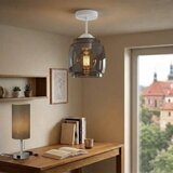 Brilagi LED stropna lampa R GLASS 1xE27/60W/230V &amp;Oslash; 26 cm bela/dim siva Slike