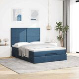 vidaXL Otomanski okvir kreveta s madracem plavi 140x200cm od tkanine | shoptok.hr