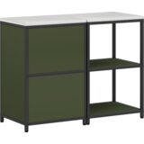 vidaXL Kuhinjski set za shranjevanje s polico 2 pcs Oljčno zelena | Shoptok.si