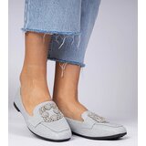 Gemre Silver Glitter Loafers with Rhinestones Sawelia | shoptok.hr