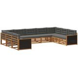  Set vanjskih sofa 9 kom. Prirodna i antracit Smeđa | shoptok.hr
