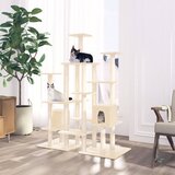 vidaXL Mačje drevo s praskalniki iz sisala krem 145 cm | Shoptok.si