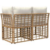 Vanjski loveseat 2 pcs Prirodna i krema bijela poliratan | shoptok.hr