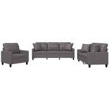 Maison Chic Sedežna garnitura - kavč z vzglavniki 3-delna sivo umetno usnje, (21729140) | Shoptok.si