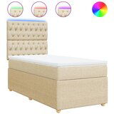 Maison Chic Box spring postelja - Vzmetna postelja z vzmetnico krem 90x200 cm blago SL17372, (21883675) | Shoptok.si