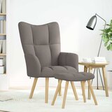  Stolica za opuštanje s tabureom od tkanine smeđesiva | shoptok.hr