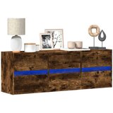vidaXL Stenska TV omarica z LED lučkami dimljeni hrast 130x31x45 cm | Shoptok.si