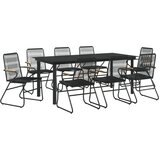  9-dijelni vrtni blagovaonski set od PVC ratana crni | Eponuda.ba