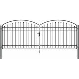  Ogradna vrata ASSEN 401 x 200 cm Čelik Siva Može se zaključati | shoptok.hr